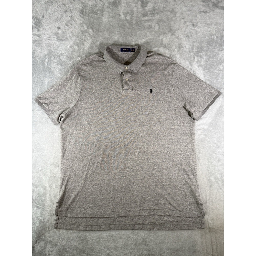 Polo Ralph Lauren‎ Shirt Men's 2XL Grey Short Sleeve Polo Pony